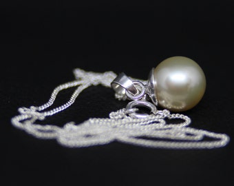 Perlenanhänger, Brautjungfer Geschenk, Perlenkette, Perlenanhänger, Hochzeit, Perlenkette, Perlenanhänger, 3. Hochzeitstag Geschenk