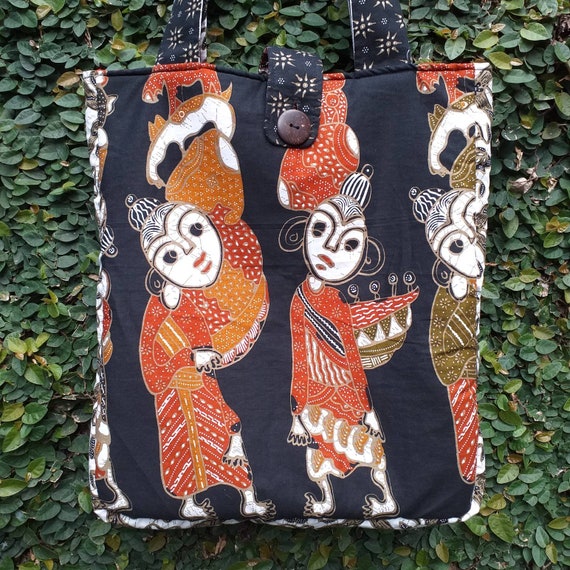 Customizable Batik Print Tote Bag Shopping Bag Wax Resist Batik Ethnic Tote Bag Collage Bag Shopping Bag Cotton Print Reversible Padded Bag Etsy UK