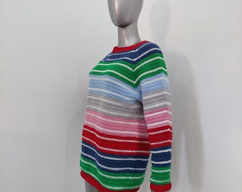 Handmade Custom OOAK Sweater Chucky Film Jumper Not Replica Contemporary Tribute Punk Adult Childsplay Sweater Crochet Not Knitted Size L XL
