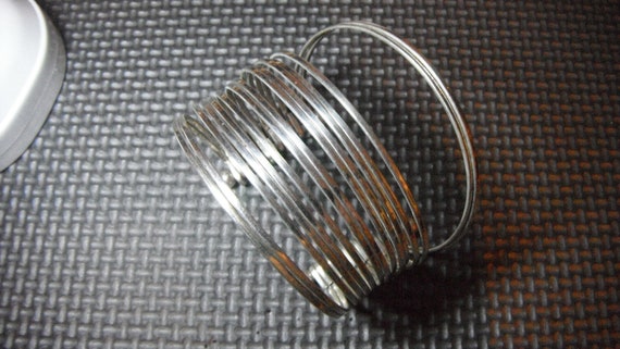 Open Cuff Silver Plate Loose  Wire Bracelet - image 1