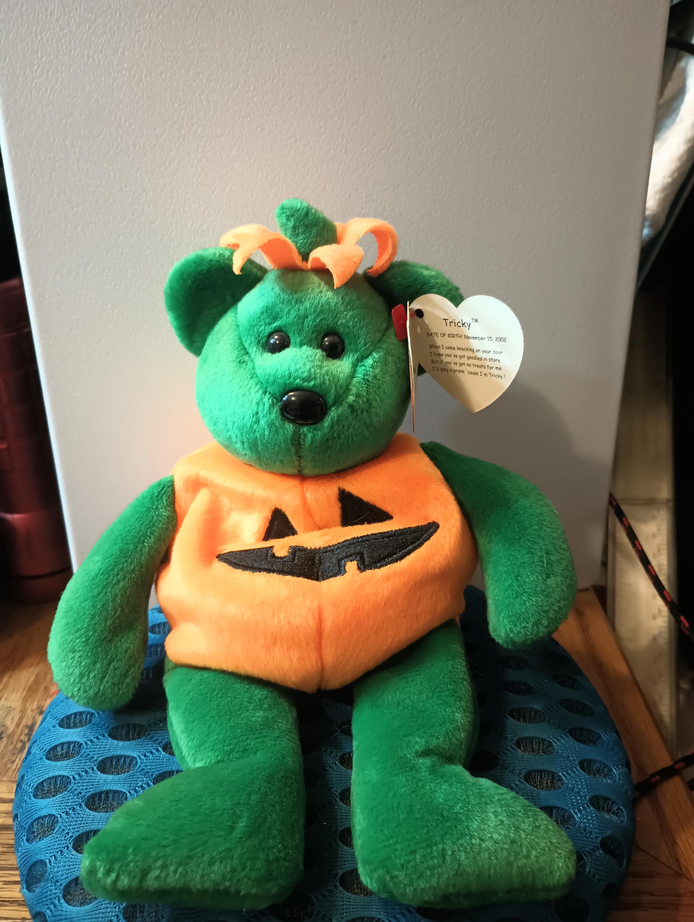 Tricky the Green Pumpkin Bear - 2002 Ty Beanie Baby - Etsy