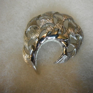 Designer Coro Feather Brooch, Silver Tone Coro Brooch, Signed Coro Feather Brooch, Vintage Coro Brooch