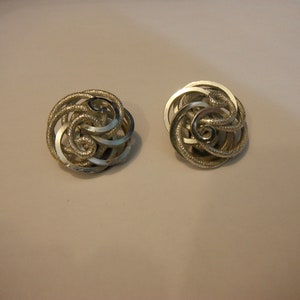 Western Germany Whimsical Knot Clip-on Earrings, Silver Tone Metal!