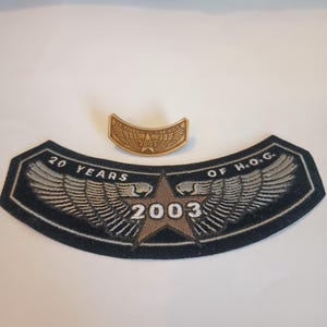 2003 Harley Davidson HOG Patch & Pin Set: Eagle Wings 20 Years