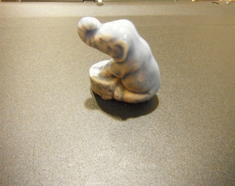 Blue Circus Elephant Red Rose Tea English Wade Animal Character, Porcelain Animal Miniature Figure
