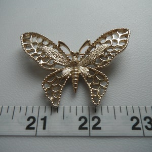 Designer &quot;Sarah Coventry&quot; Golden Butterfly Brooch, Butterfly Brooch, Gold Tone Butterfly Brooch, Bug Brooch, Insect Brooch
