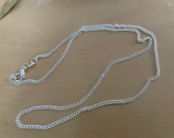 Silver sterling chain, Flat link