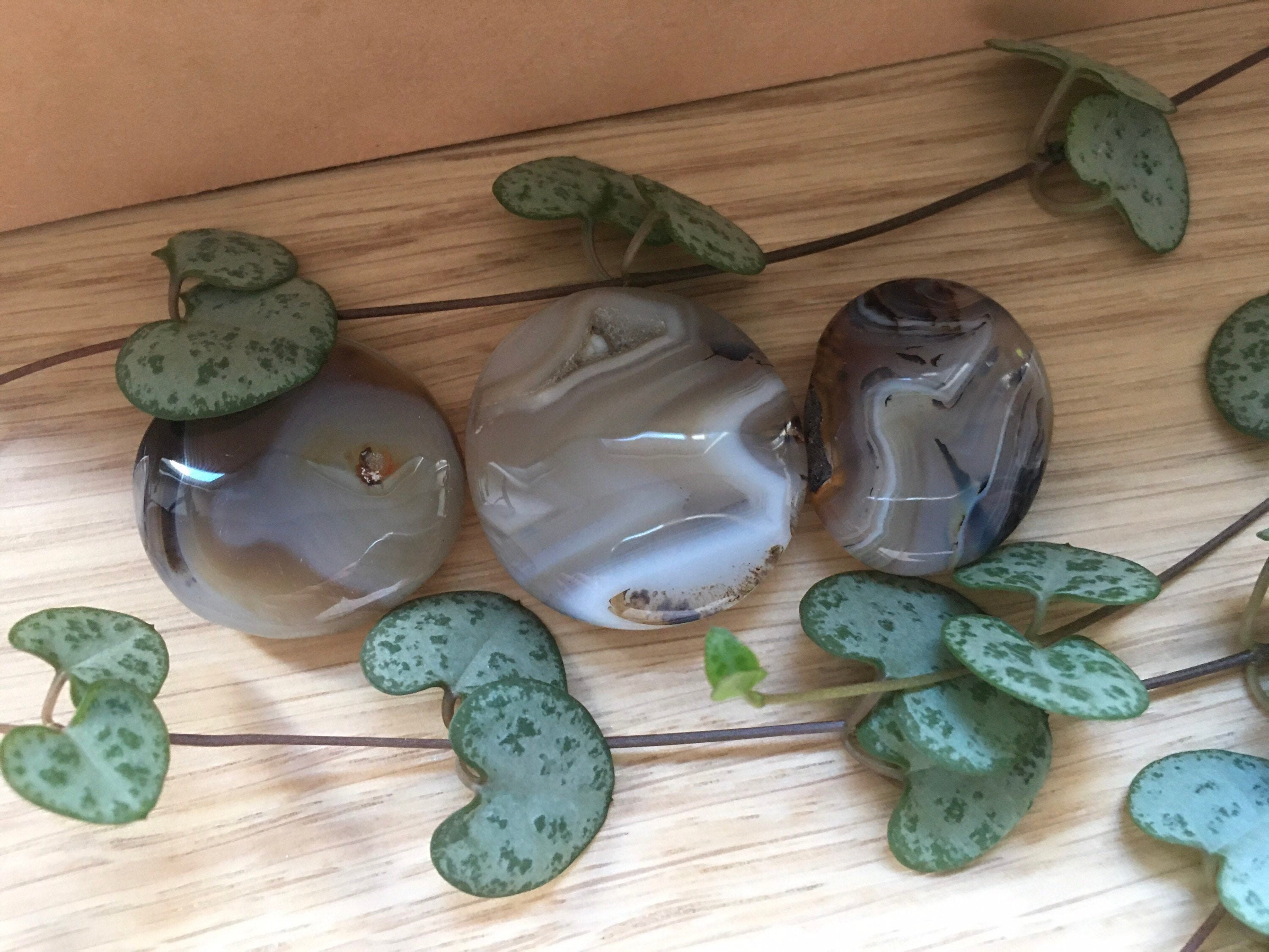 Lot de 3 Galets d'agate Naturelle Du Bostwana