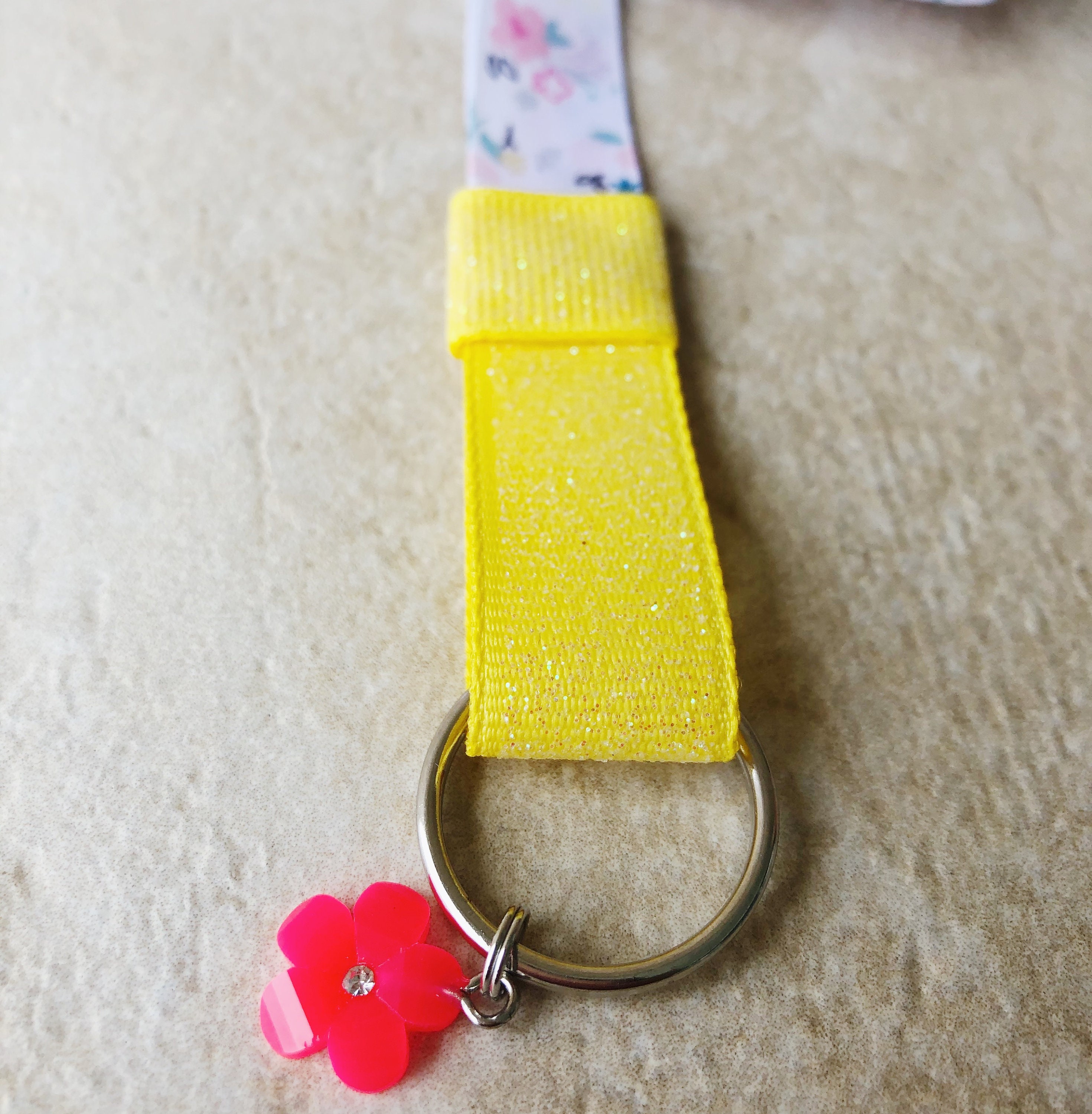 Blue Floral Lanyard Blue Flower Lanyard White Flower Etsy