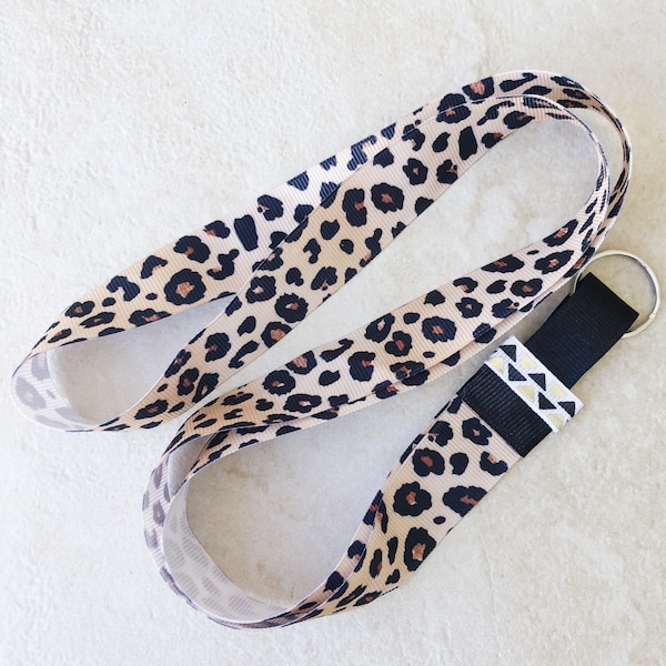 Brown Jaguar Print Lanyard, Leopard Print Lanyard, Animal Print Lanyard, Cat Print Lanyard, Lanyard Jaguar, Lanyard Leopard, ID Holder Cat