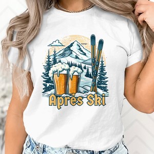 Unisex Après Ski Graphic Tee, Winter Mountain Beer Lover Shirt, Fun Shift for Ski Lovers, Best Gift for Fun Loving Skiiers