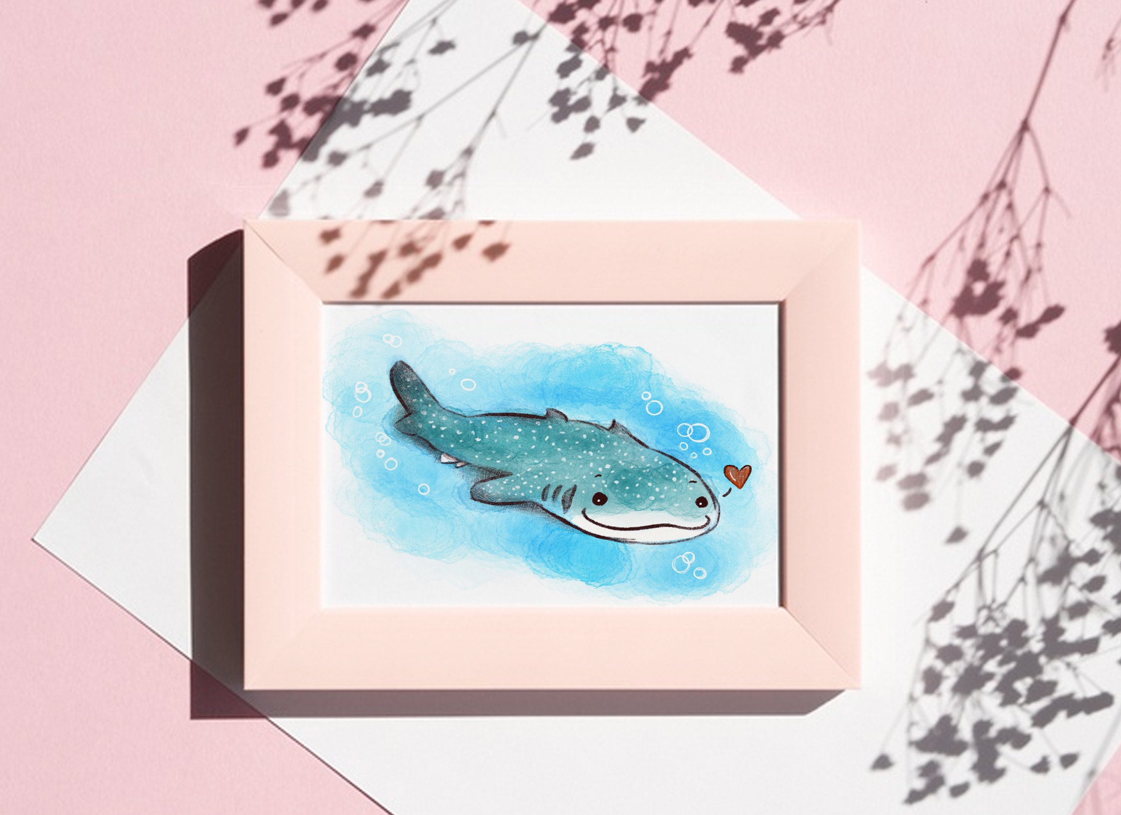 Whale Shark Watercolor Art Print, Ocean Nursery Decor (digital Download ...