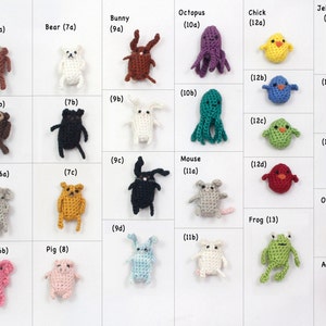 Choose Your Own Miniature, Crochet, Amigurumi Critter Magnet Pin Brooch Button Keychain Animal Accessory!