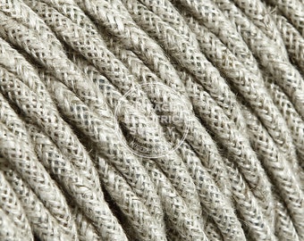 Canvas Linen Twisted Cloth Covered Wire - Vintage Lamp Cord - Antique Fan Cord - Fabric Cable