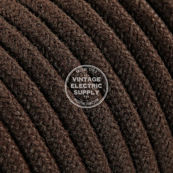 Brown Raw Yarn - Cloth Covered Wire - Vintage Lamp Cord - Antique Fan Cord - Fabric Cable