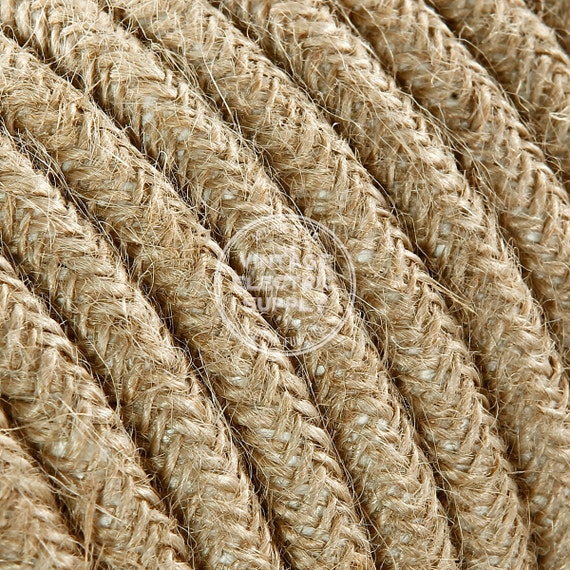 Natural Jute - Cloth Covered Wire - Vintage Lamp Cord - Antique Fan Cord - Fabric Cable