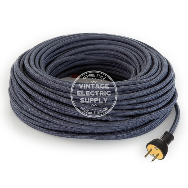 Antique Lamp /& Fan Cord Cloth Covered Round Rewire Set Baby Pink Cordset