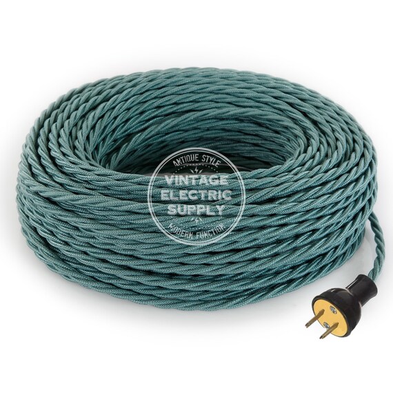 Antique Lamp & Fan Cord Black Houndstooth Cordset Cloth ...