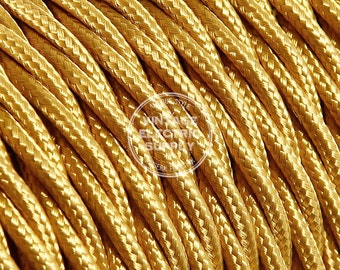 Wires Dupioni Faux Silk Fabric Cord & Chain Cover Gold 6.5 feet Lighting hook-and-loop strip close- Use for Chandelier