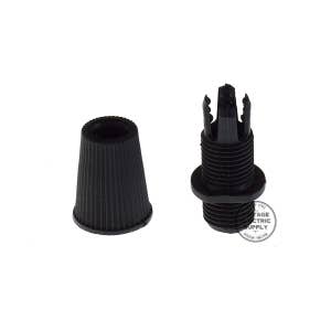 May include: Black plastic cord end with a ribbed cover and a separate black plastic connector with a toothed grip. Vintage Electric Supply logo is visible.