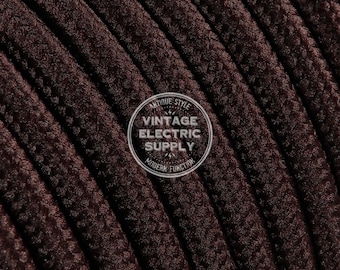 Brown Cloth Covered Wire - Vintage Lamp Cord - Antique Fan Cord - Fabric Cable