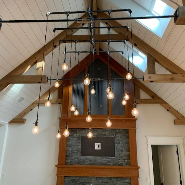 Pipe Chandelier - Etsy - Metal Pipe Chandelier Ideas