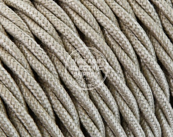 Sand Twisted Raw Yarn - Cloth Covered Wire - Vintage Lamp Cord - Antique Fan Cord - Fabric Cable