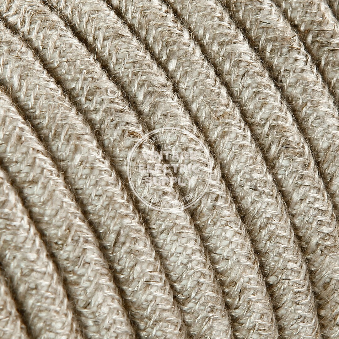 Canvas Linen Cloth Covered Wire Vintage Lamp Cord Antique Fan Cord