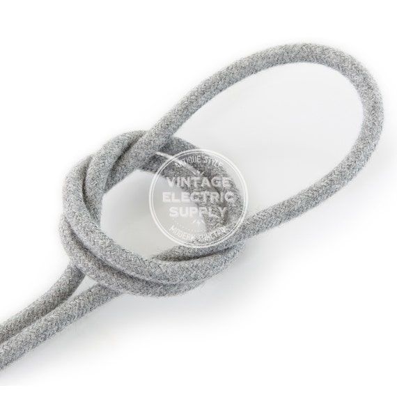Braided Linen Fabric Wire Sage Linen ZigZag Cloth Covered Electrical Wire