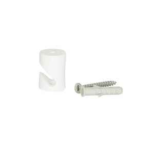 Swag Hook White (5 - Pack) - Ceiling or Wall Mount for Fabric Cable