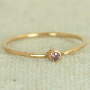 Tiny Alexandrite Ring, Rose Gold Filled Alexandrite Stacking Ring, Rose Gold Alexandrite Ring, Alexandrite Mothers Ring, June Birthstone image 1