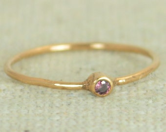 Tiny Alexandrite Ring, Rose Gold Filled Alexandrite Stacking Ring, Rose Gold Alexandrite Ring, Alexandrite Mothers Ring, June Birthstone