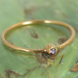 Tiny Alexandrite Ring, Alexandrite Stacking Ring, Solid 14k Rose Gold Alexandrite Ring, Alexandrite Mothers Ring, June Birthstone, Gold Ring image 1