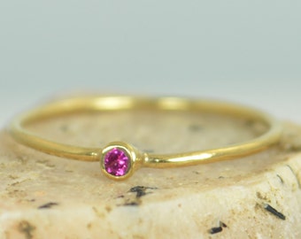 Tiny Ruby Ring, Ruby Stacking Ring, Solid 14k Gold Ruby Ring, Ruby Mothers Ring, July Birthstone, Ruby Ring, Dainty Ruby, Dainty Gold Ring