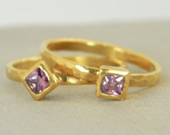 Square Alexandrite Ring, Alexandrite Gold Ring, June's Birthstone Ring, Square Stone Mothers Ring, Square Stone Ring, Alexandrite Ring