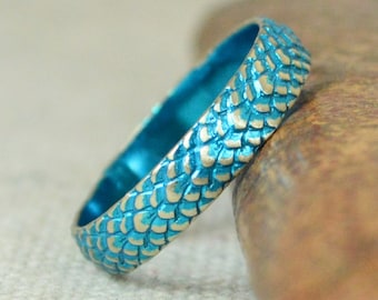 Turquoise Snake Scale Ring, Sterling Ring, Dragon Scale Ring, Turquoise Dragon Ring, Turquoise Snake Ring, Snake Skin Ring, Silver band BOHO