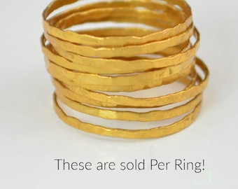 24k Gold Vermeil Stacking Ring(s), Super Thin, Gold Stack Rings, Gold Stacking Rings, Thin Gold Ring, Dark Gold Ring, 24k Gold Ring, Vermeil