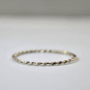 Thin Solid 14k White Gold Twist Stackable Rings, Stacking Rings, Dainty White Gold Ring, Solid White Gold Ring,White Gold Rings,White Gold image 3