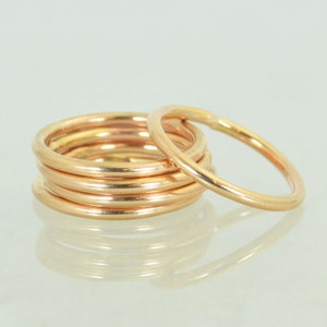 Round Classic Rose Gold Stackable Rings, 14k Rose Gold Filled, Stacking Rings, Stack Rings, Simple Gold Ring, Gold Rings, Rose Gold Band image 1