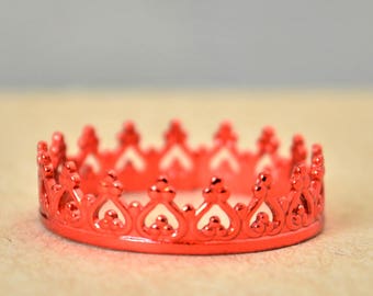 Dainty Red Crown Ring, Red Princess Crown Ring, Princess Ring, Tiara Ring, Queen Ring, Red Ring, Red Princess Ring, Red Queen Ring, Red