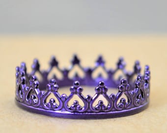 Dainty Purple Crown Ring, Purple Princess Crown Ring, Princess Ring, Tiara Ring, Queen Ring, Purple Ring, Purple Princess Ring, Purple Ring