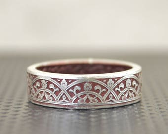 Moroccan Coin Ring, Burgundy Coin Ring, Stained Glass Ring, Burgundy Ring, Coin Art, Morocco, Silver Coin Ring, Moroccan Art, Boho Ring