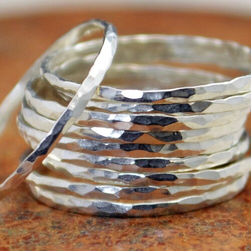 4 Sterling Silver Boho Stackable Rings Set Box of 4 Silver | Etsy