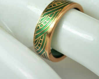 Green Thai Coin Ring, Wave Ring, Ray Ring, Thailand Coin ring, Coin Art, Thai Art, Thailand art, Green Ring, Bronze Ring, Coin Ring, Bronze