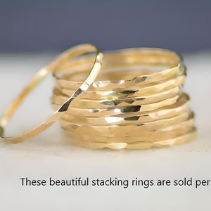 Super Thin 14k Gold Hammered Band, 14k Gold Filled, Gold Band, Stacking Rings, Simple Gold Ring, Hammered Gold bands, Dainty Gold Ring, Ring