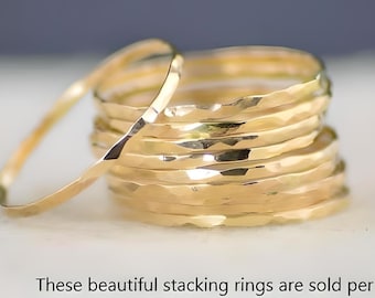 Super Thin 14k Gold Hammered Band, 14k Gold Filled, Gold Band, Stacking Rings, Simple Gold Ring, Hammered Gold bands, Dainty Gold Ring, Ring