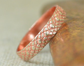 Pink Dragon Scale Ring, Sterling Ring, Pink Snake Scale Ring, Pink Dragon Ring, Pink Snake Ring, Pink Snake Skin Ring, Silver band BOHO