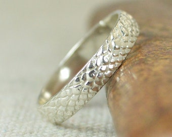 Silver Snake Scale Ring, Sterling Ring, Dragon Scale Ring, Silver Dragon Ring, Silver Snake Ring, Silver Snake Skin Ring, Silver band BOHO