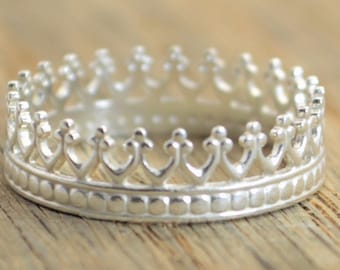 Sterling Crown Ring, Silver Princess Ring, Silver Ring, Silver Crown, Tiara Ring, Silver Crown Ring, Queen Ring, Princess Crown Ring, Crown