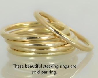 Round Classic Gold Stackable Ring(s), 14k Gold Filled, Gold Stacking Rings, Gold Stack Rings, Simple Gold Ring, Round Gold Rings, Gold Bands